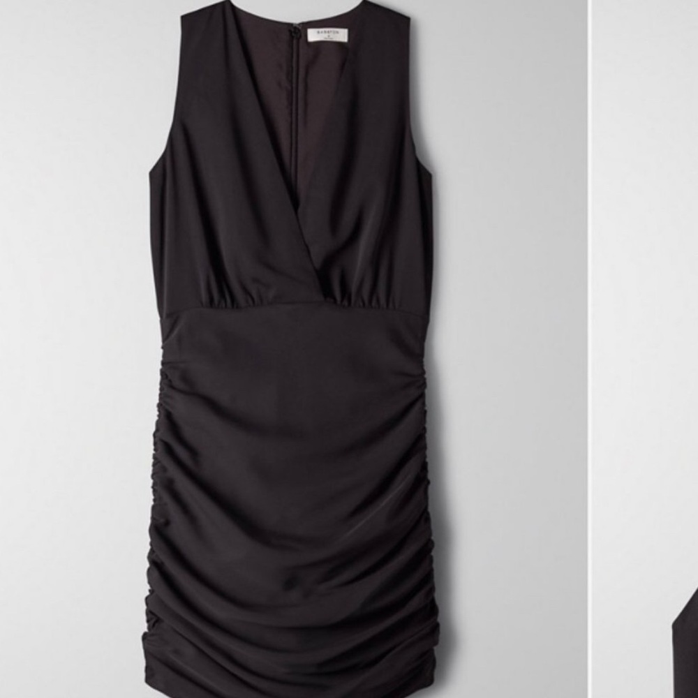 Aritzia Babaton Viva Dress - Ruched V Neck Bodycon